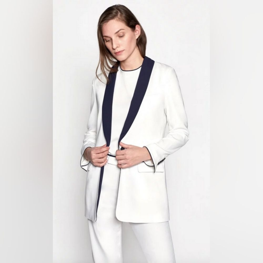 NWT EQUIPMENT quincy blazer in nature white, eclipse Sz 12